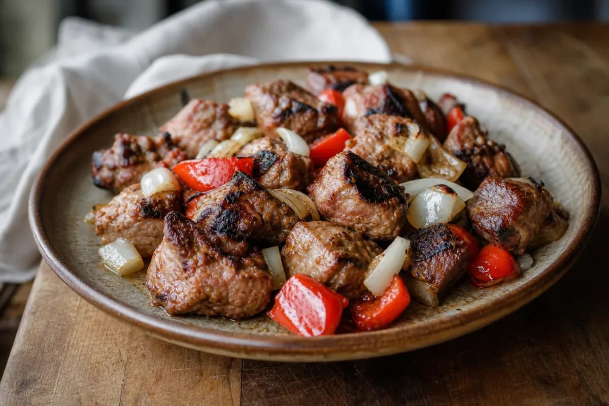 Armenian Khorovats with Grilled Pork and Seasonal Vegetables