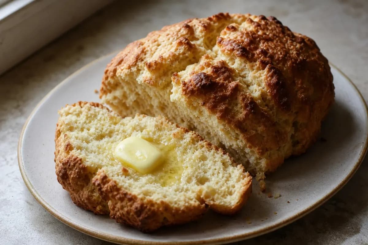 Australian Damper Bread with Butter and Golden Syrup