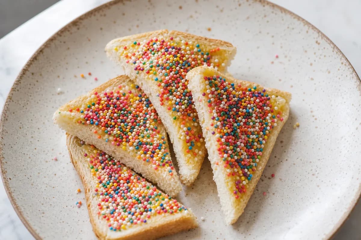 Australian Fairy Bread with Butter and Colorful Sprinkles