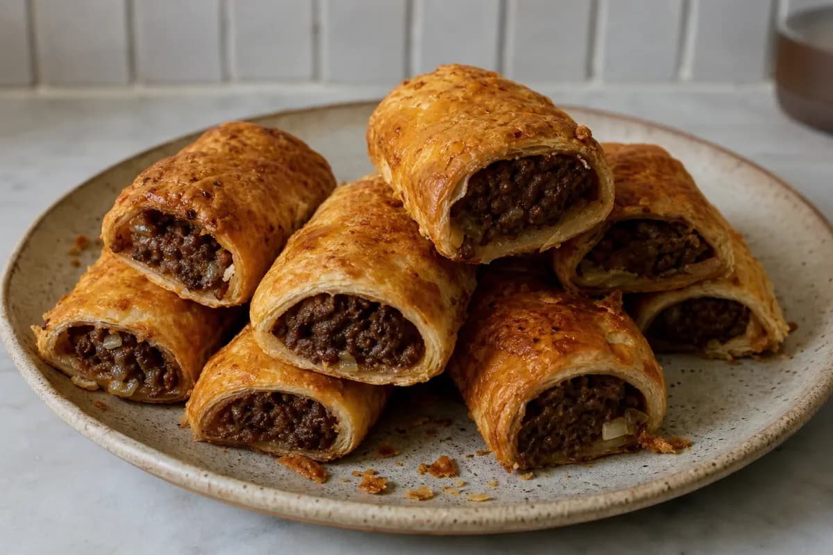 Australian Sausage Rolls with Beef and Flaky Pastry