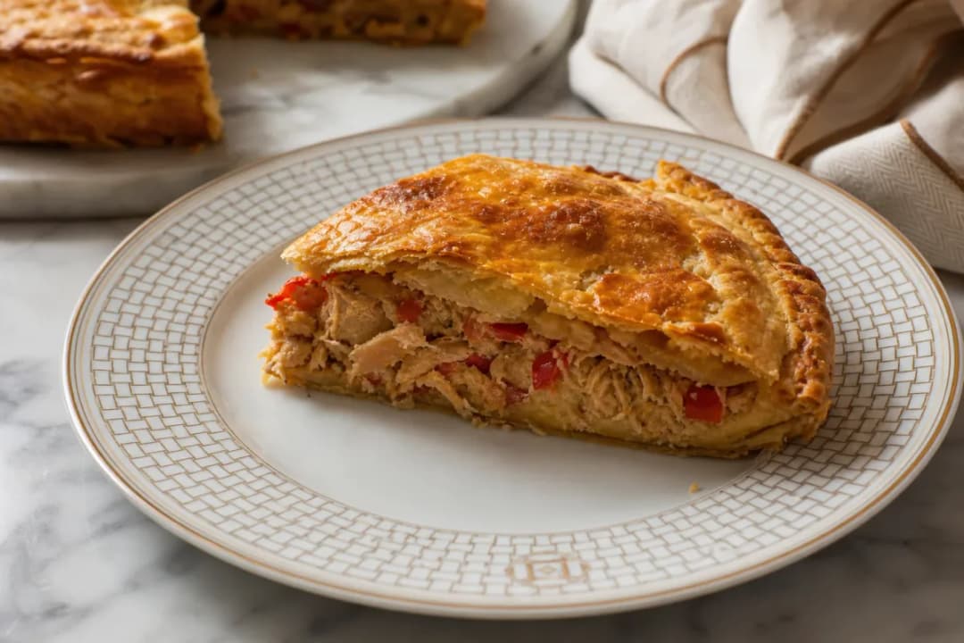 Authentic Spanish Empanada Gallega with Savory Tuna and Peppers