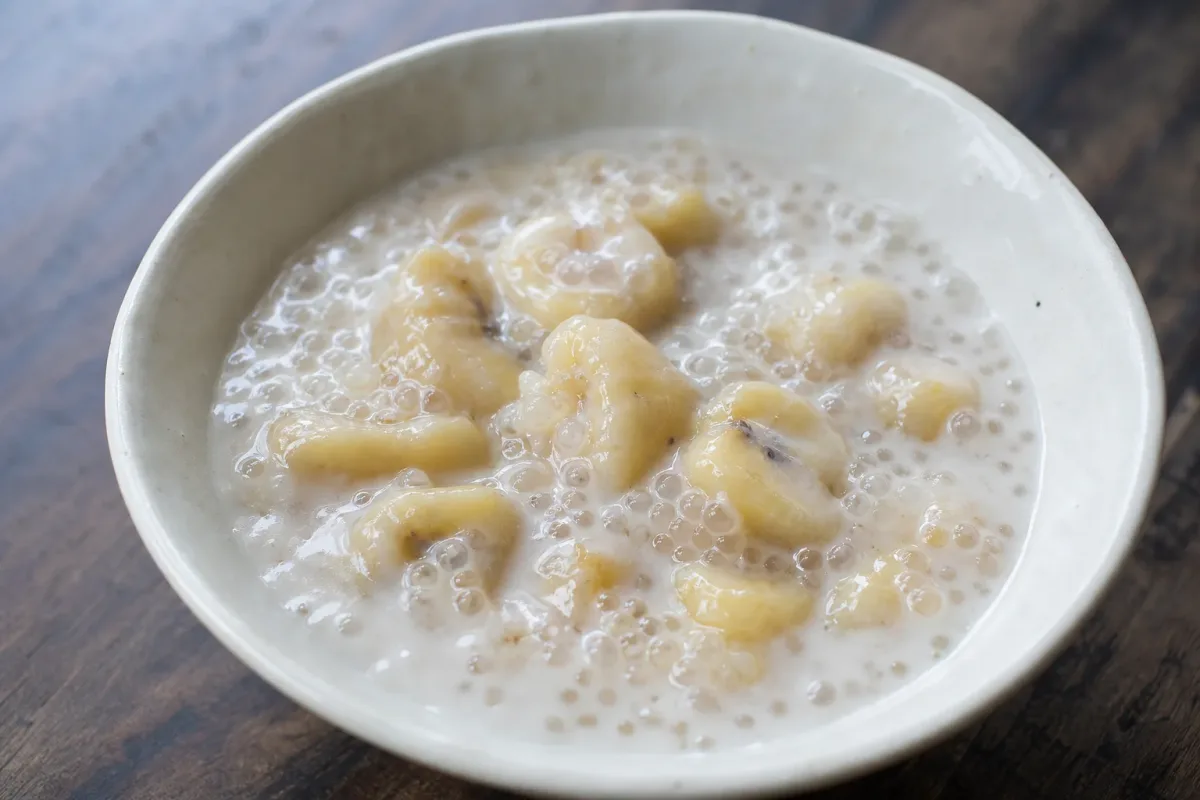 Cambodian Banana Tapioca Pudding with Coconut Milk