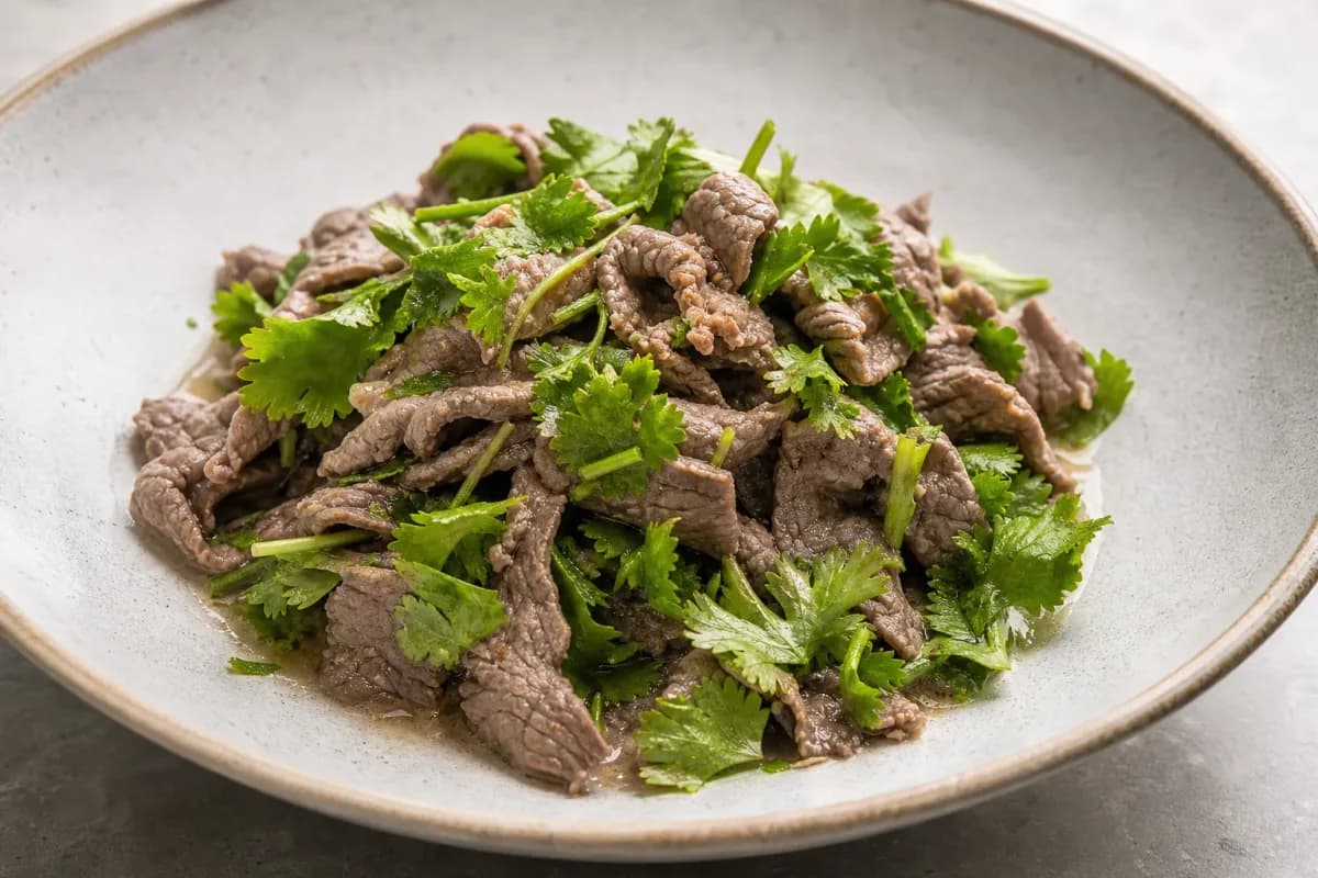 Cambodian Pleah Sach Ko Beef Salad with Lime and Fresh Herbs