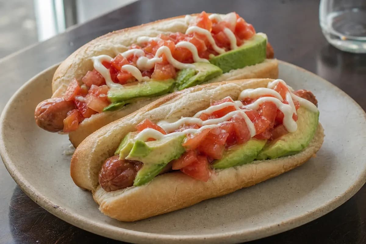Chilean Completo Italiano with Avocado, Tomato and Mayo
