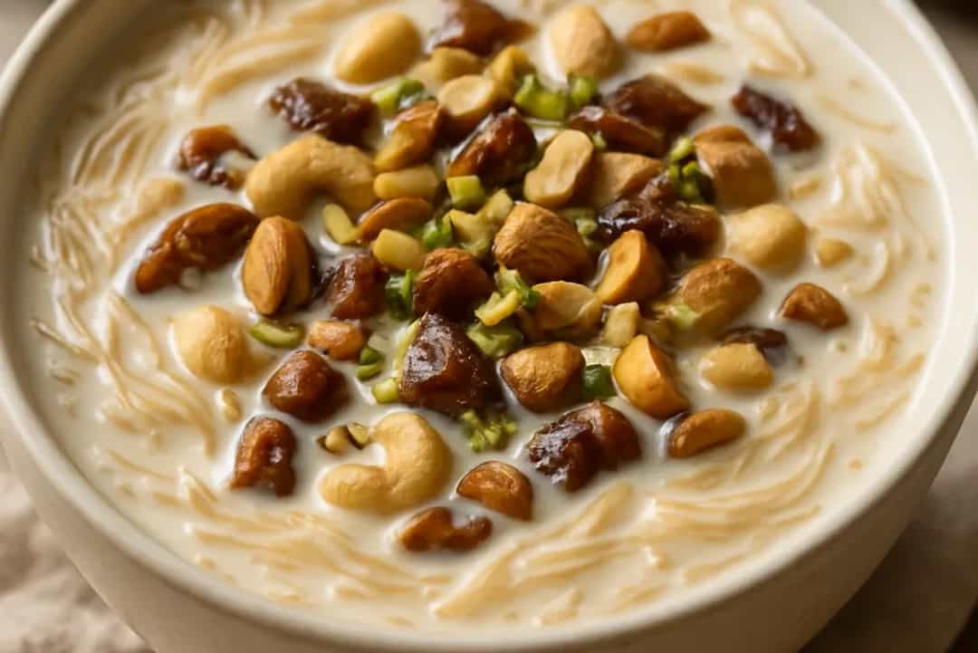 Creamy Dates and Nuts Sheer Khurma — dessert recipe, beautifully plated and ready to serve