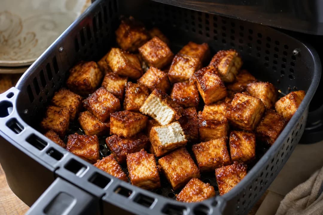 Crispy Air Fryer Tofu Bites with Sweet Sesame Soy Glaze
