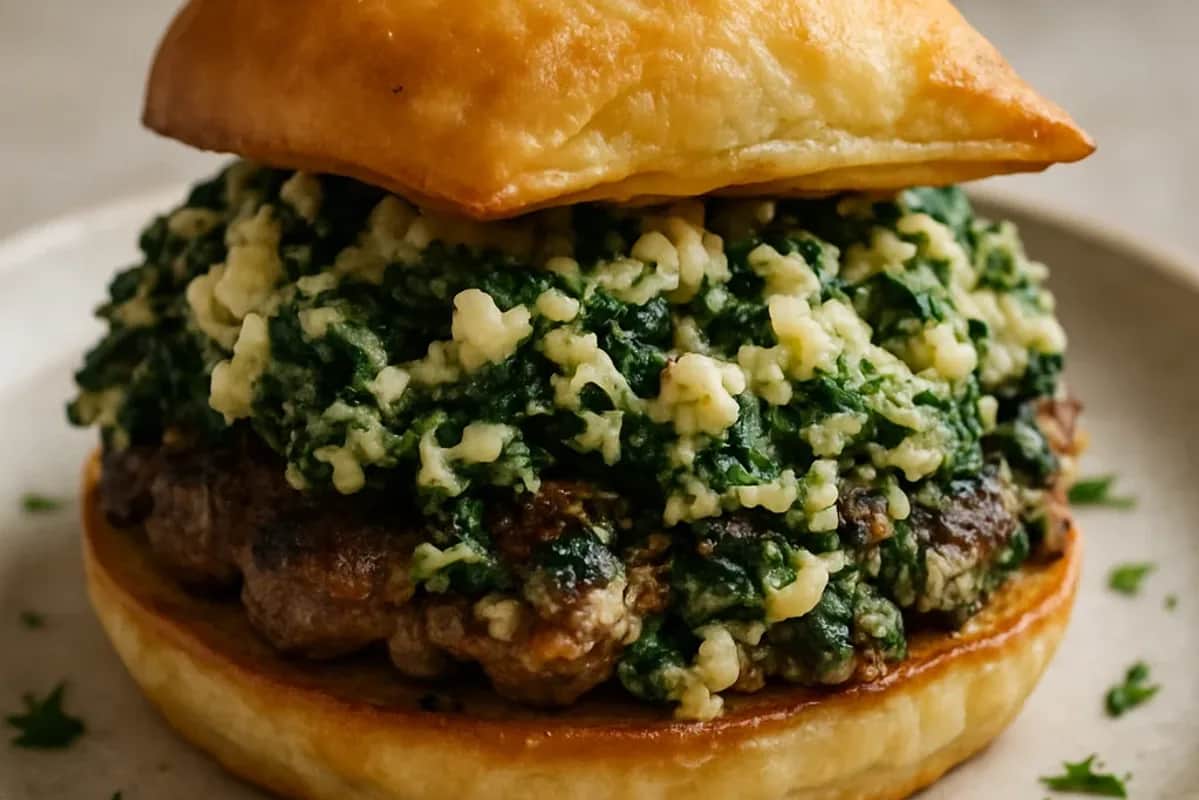 Crispy Spanakopita Smash Burger with Feta — dinner recipe, beautifully plated and ready to serve