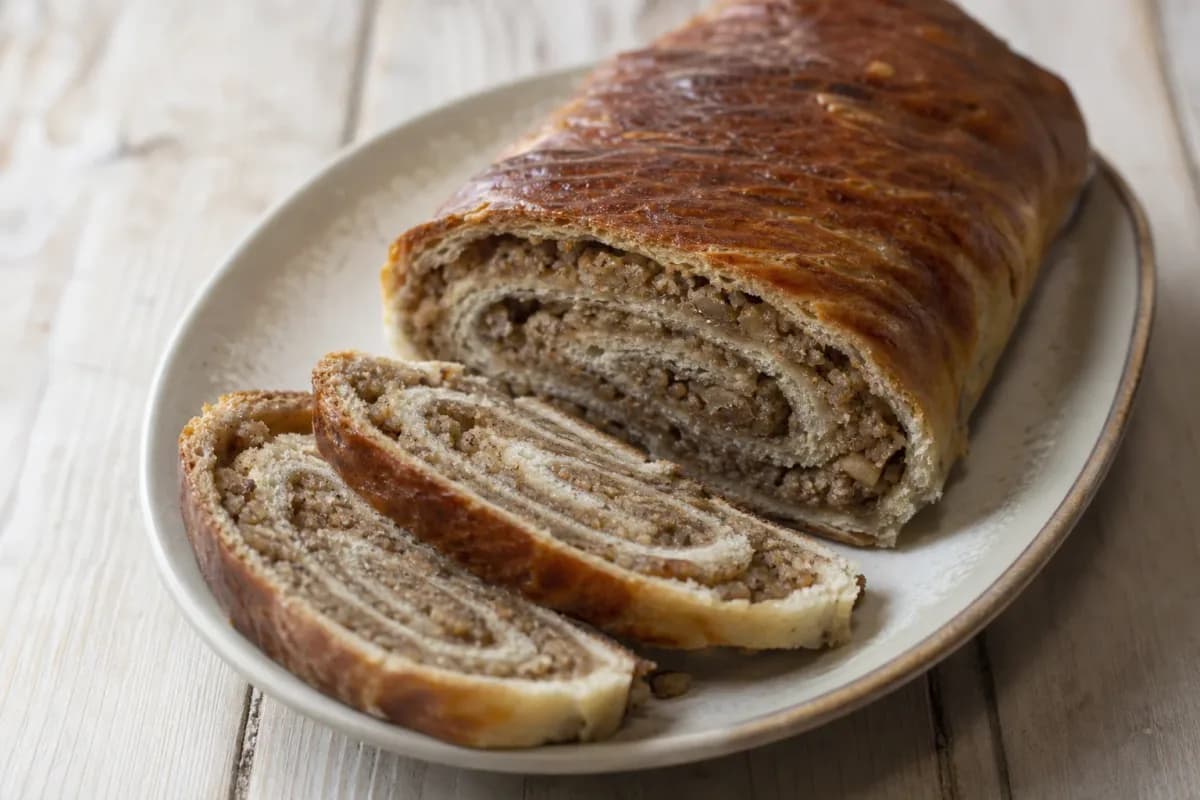 Croatian Orahnjača Walnut Roll with Cinnamon Filling