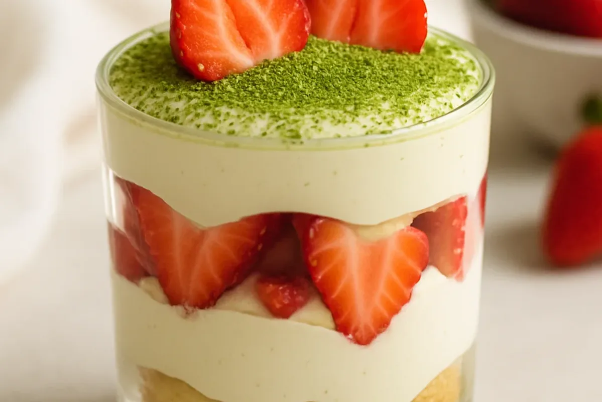 Delightful Strawberry Matcha Tiramisu Cups