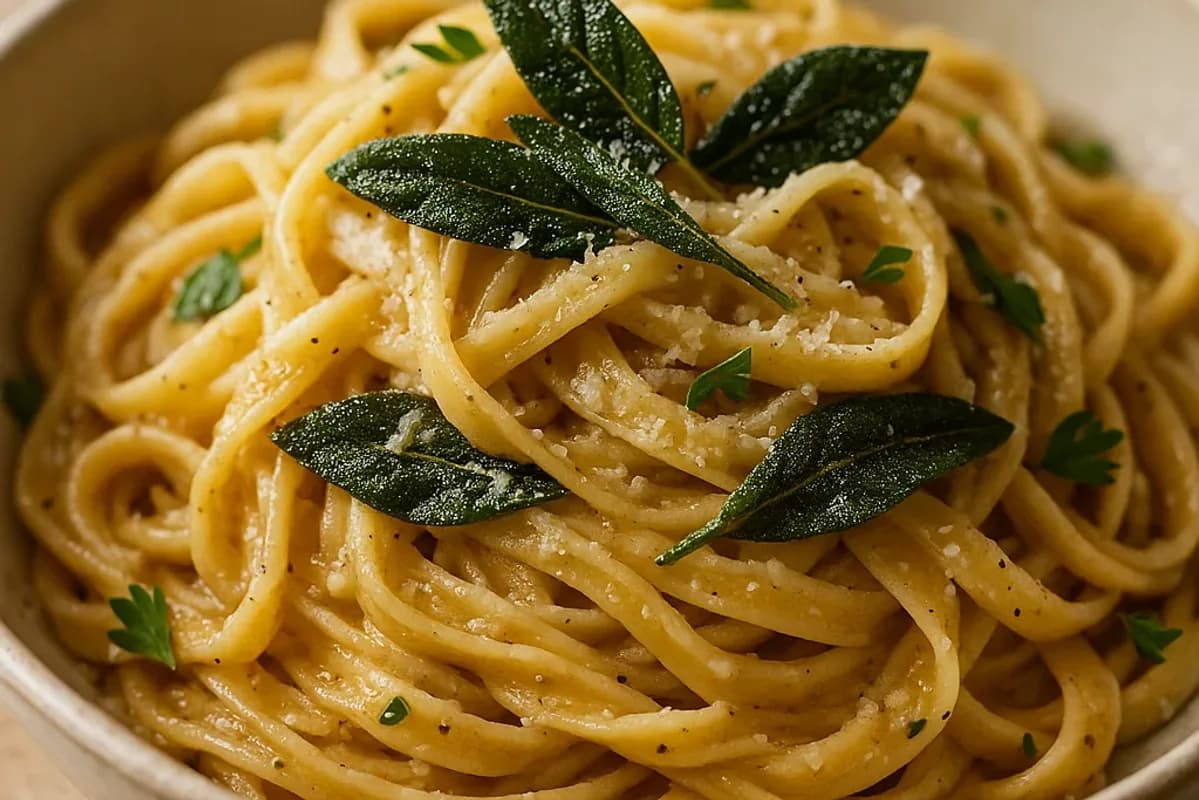 Garlicky Brown Butter Sage Pasta with Crispy Sage