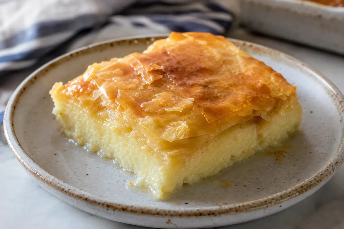 Greek Galaktoboureko with Creamy Custard and Syrup