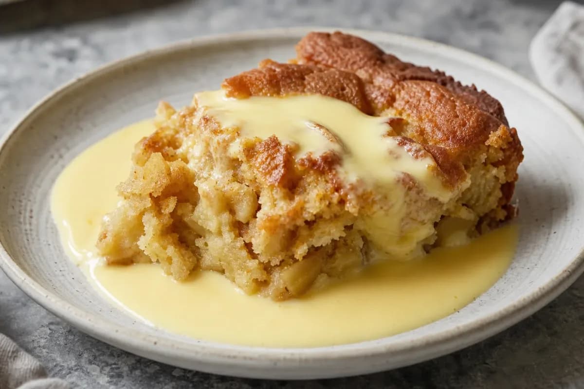 Irish Apple Cake with Custard Sauce for a Cozy Dessert