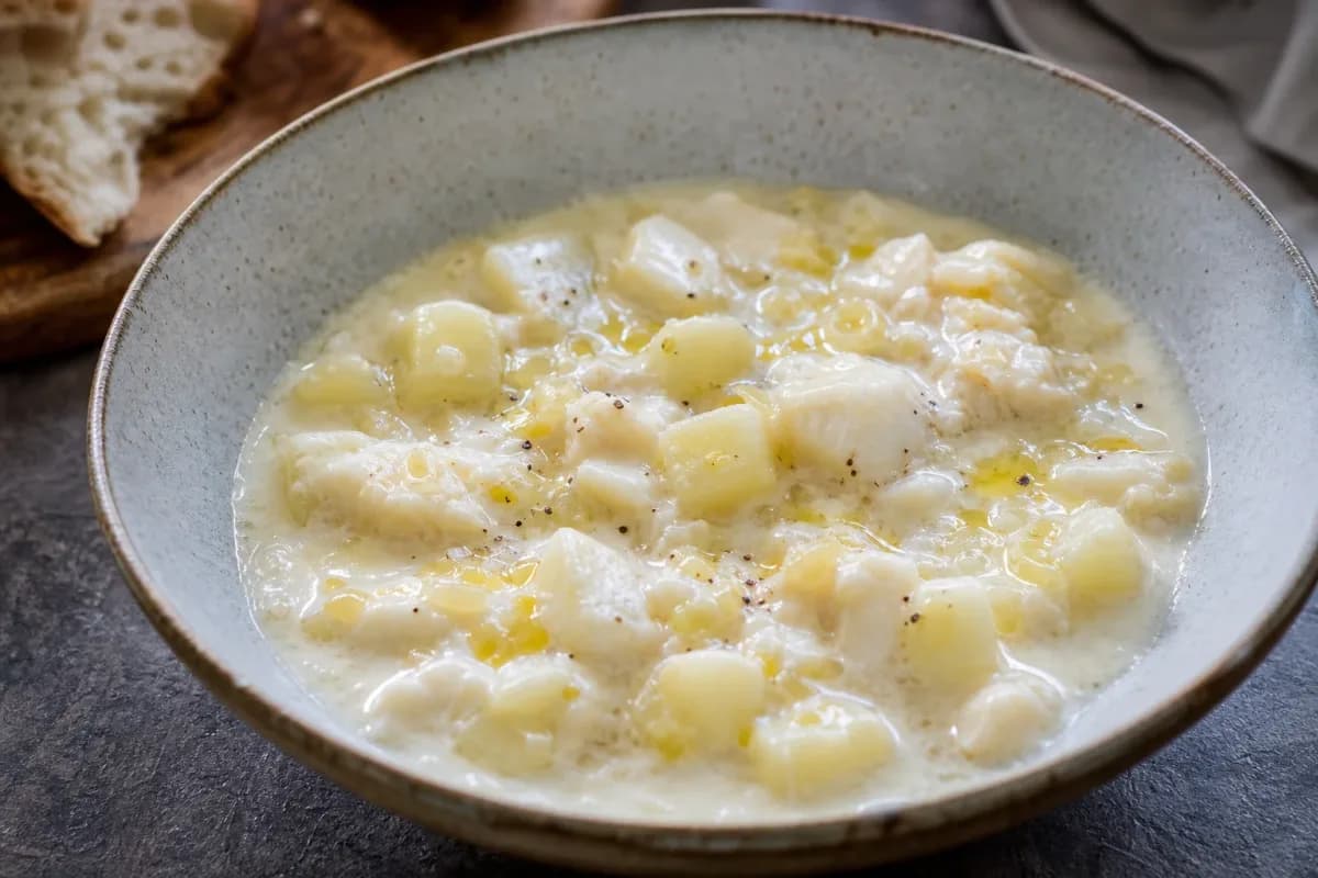 Irish Seafood Chowder with Cream and Fresh Herbs