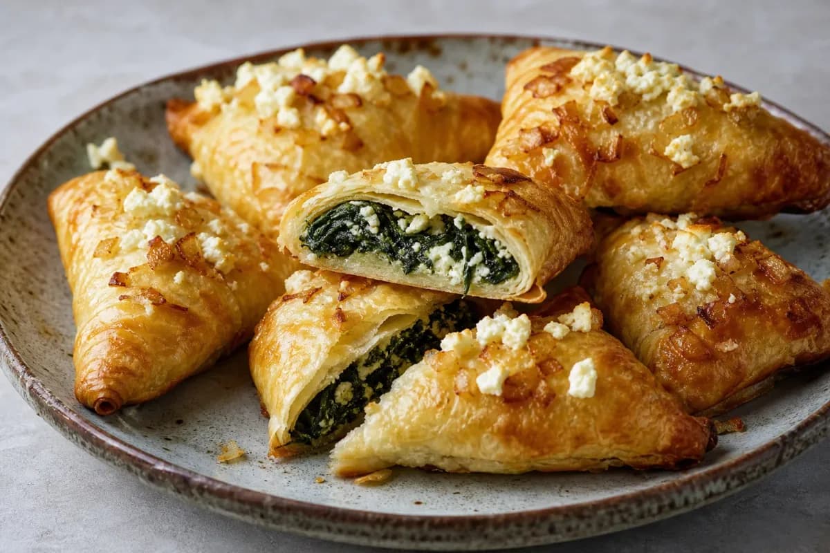 Israeli Bourekas with Spinach and Cheese Filling