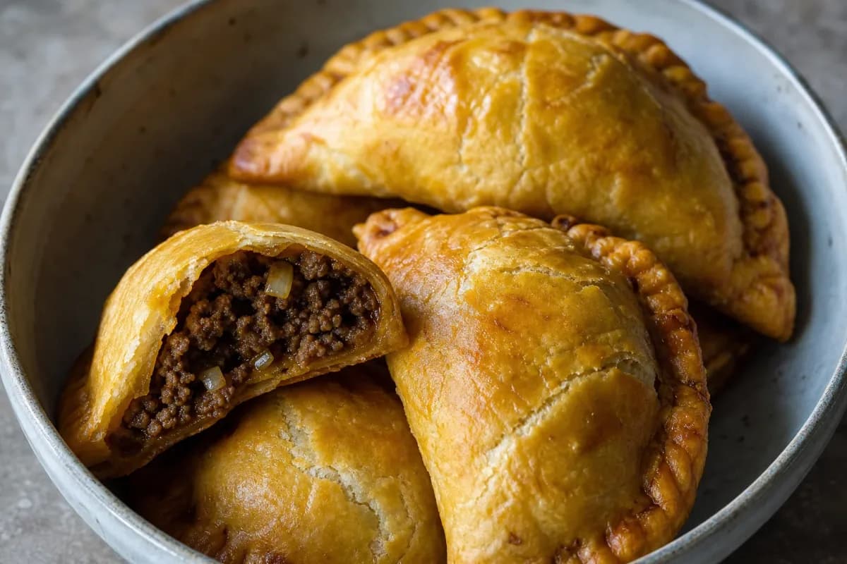 Jamaican Beef Patties with Flaky Golden Crust and Spicy Filling