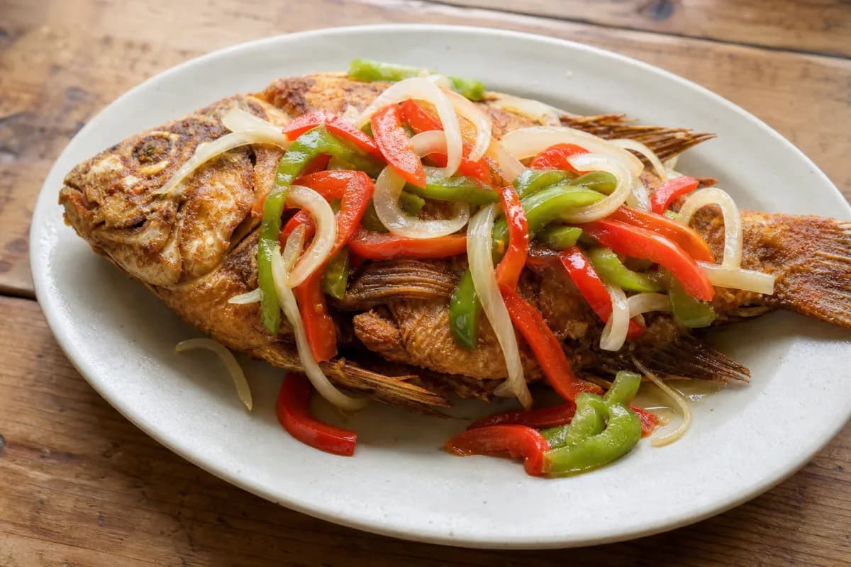 Jamaican Escovitch Fish with Pickled Vegetables and Spices