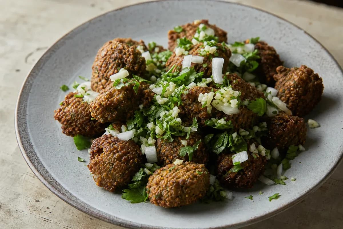 Jordanian Falafel with Crispy Chickpeas, Herbs and Tahini Sauce