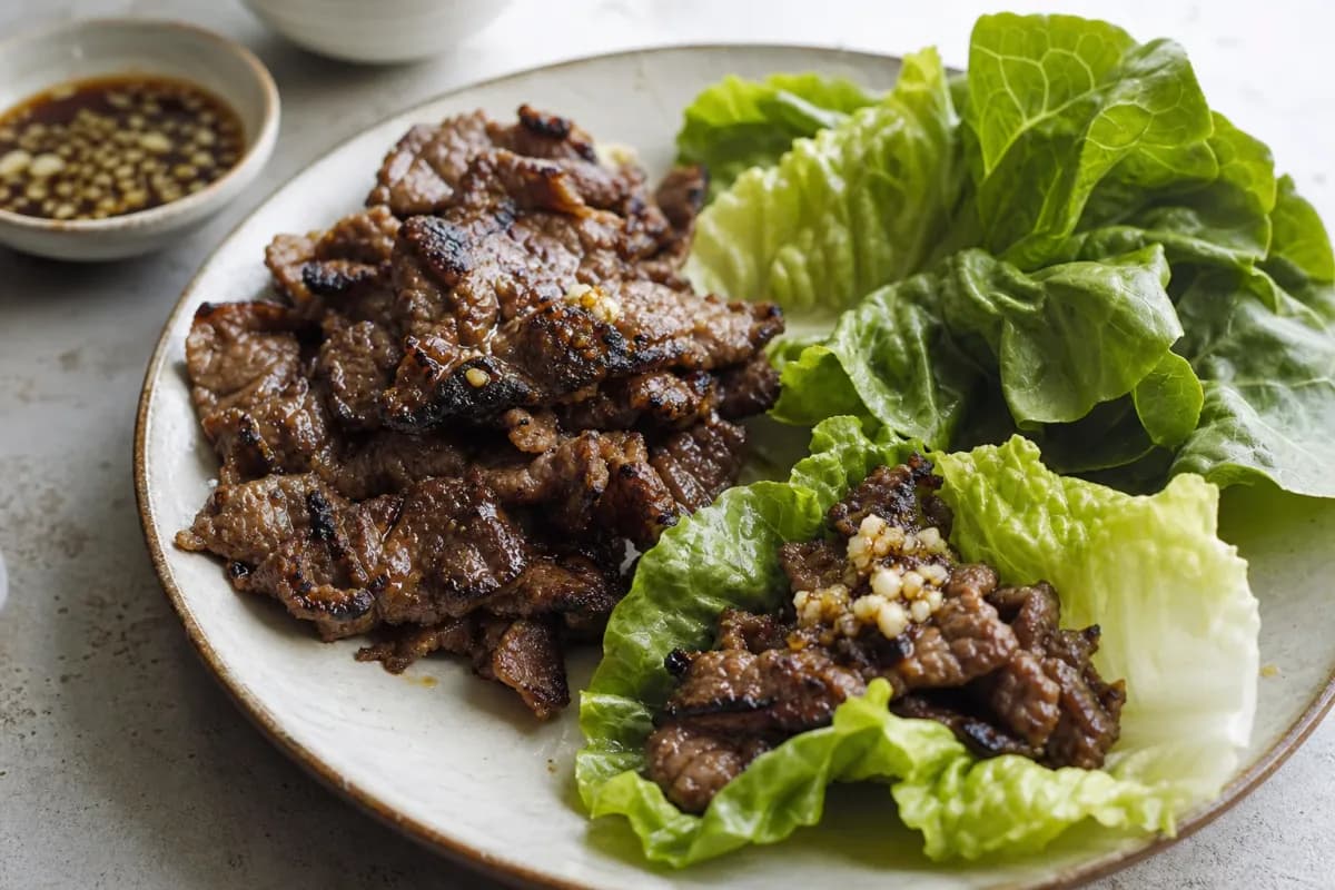 Korean Bulgogi Beef Lettuce Wraps with Savory Marinade