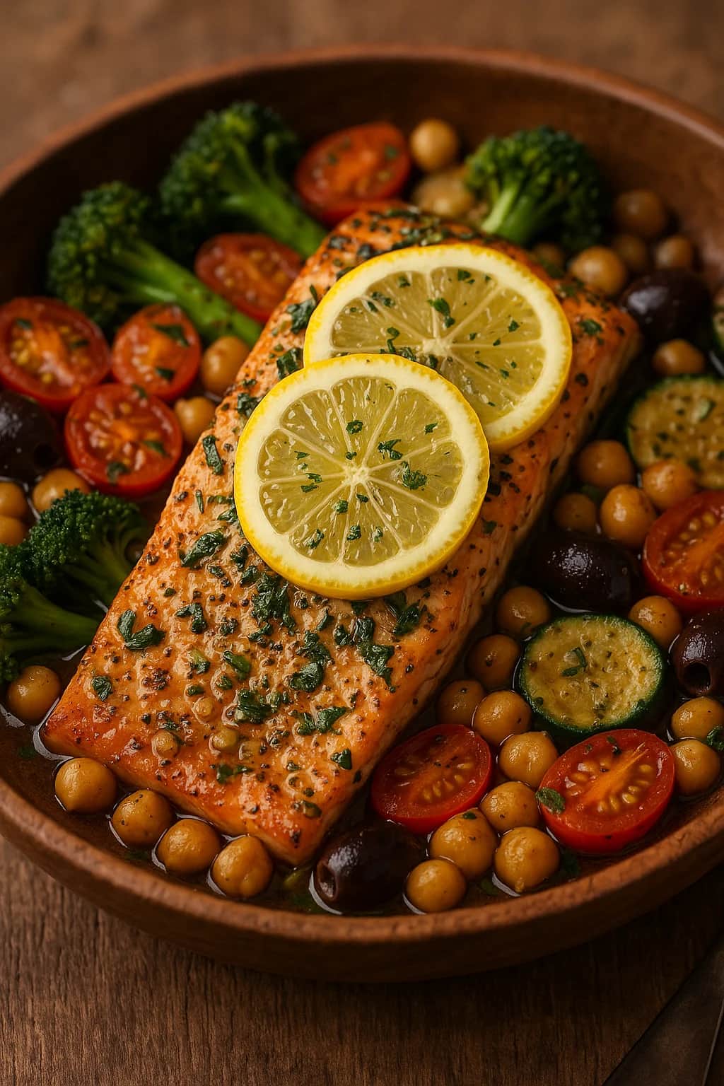 Mediterranean One-Pan Lemon Herb Salmon Recipe