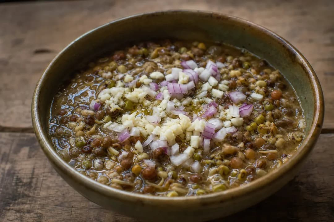 Nepalese Kwati with Mixed Sprouted Beans and Spices