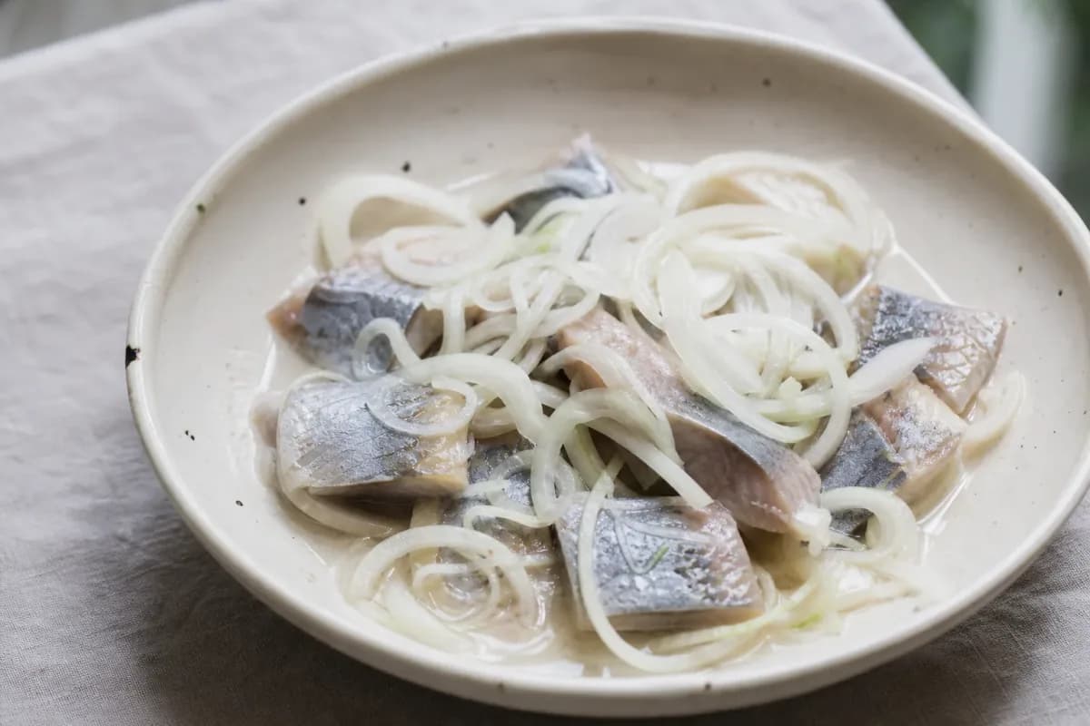 Norwegian Pickled Herring with Onion and Dill for a Classic Taste