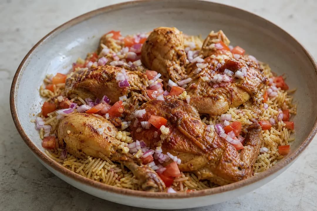 Saudi Mandi Chicken with Fragrant Rice and Spices