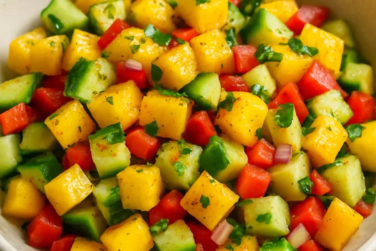 Spicy Mango Cucumber Salad with Tajín for a Refreshing Snack — healthy recipe, beautifully plated and ready to serve