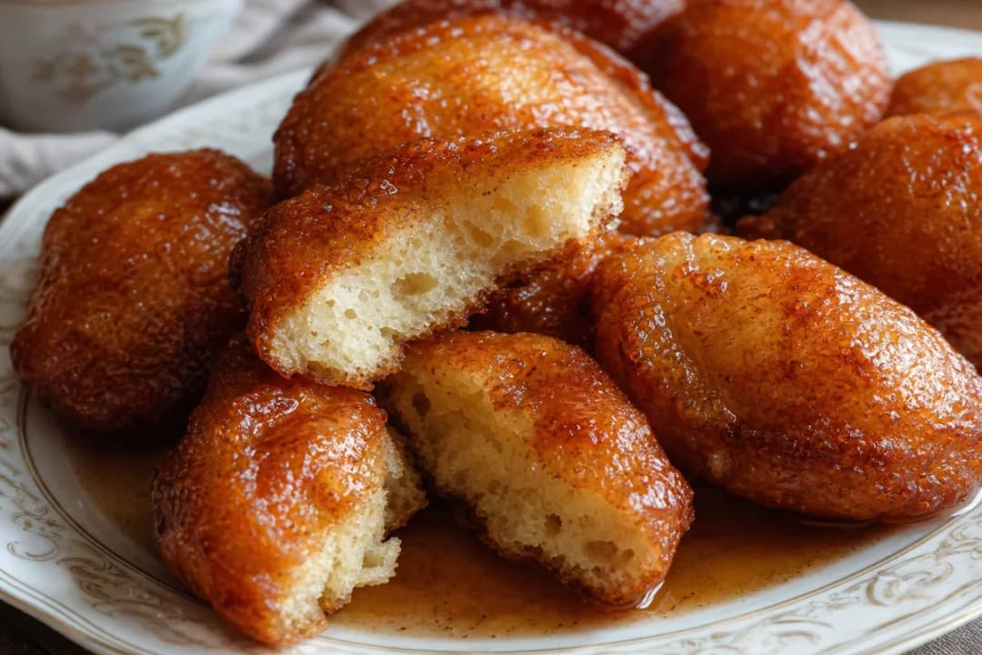 Tunisian Bambalouni with Sticky Honey Glaze and Warm Spice